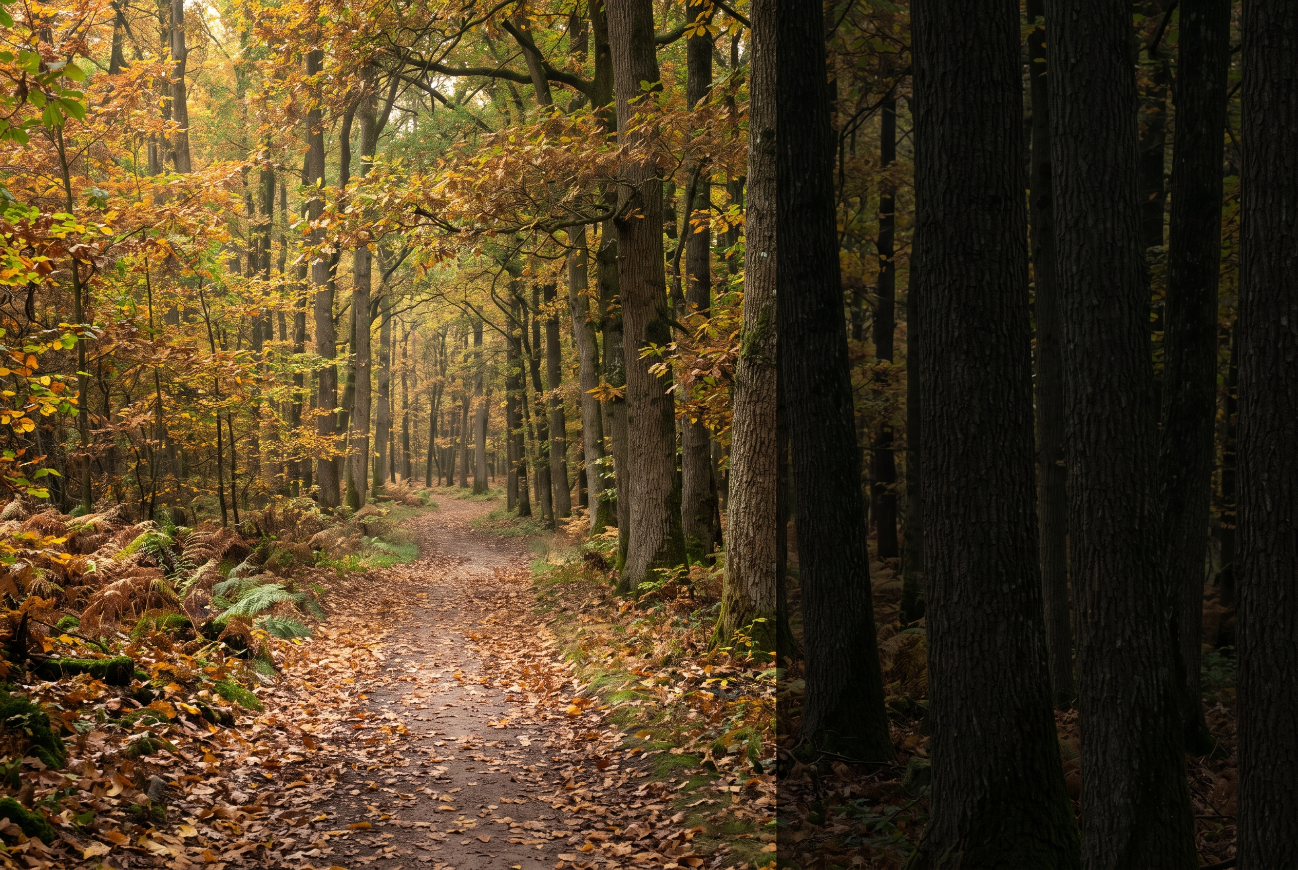 Sous-bois de chênes et de hêtres